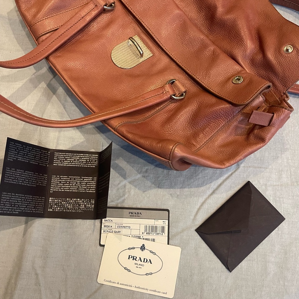 Prada Tan Leather Shoulder Bag - Picture 6 of 12